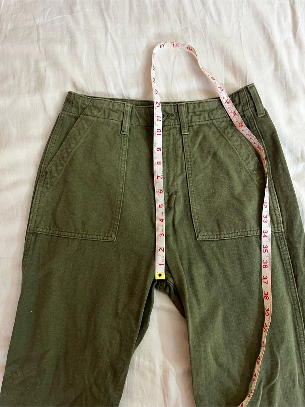 Aritzia Denim Forum Olive Green Cotton 90’s Utility High Rise Loose Jean 26 - Picture 14 of 15